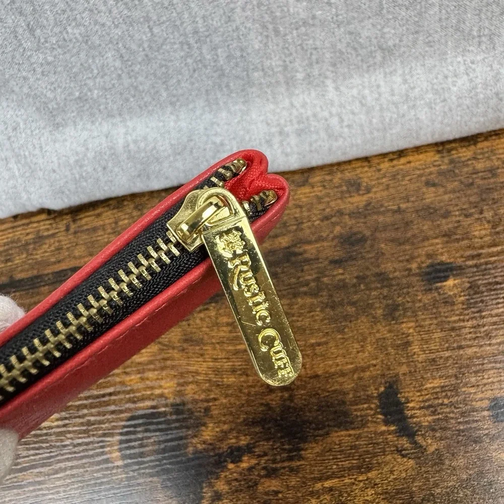 Rustic Cuff Red w/Gold RC Logo Zipper Closure‎ Storage Makeup Bag